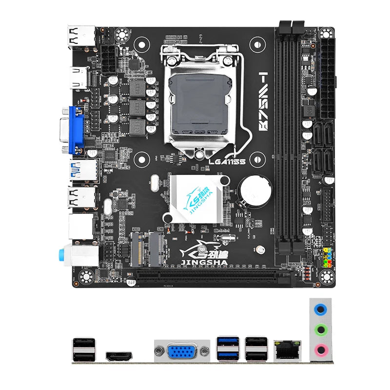 B75 M-I mini ITX Desktop Motherboard LGA 1155 Set with Core I5 3570 CPU 8GB (2*4GB)1600MHz DDR3 PC Memory and Cooler Kit Set b75