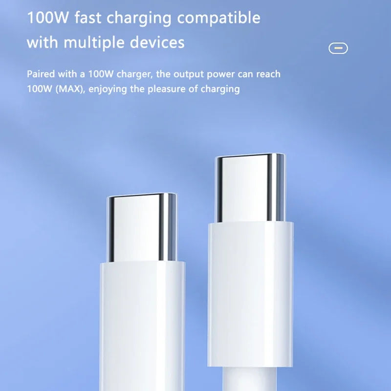 3PCS PD 100W USB C to USB Type C Cable Fast Charge Data Cable For Iphone 15 15Pro Huawei Samsung Xiaomi Data Line White 1M 2M