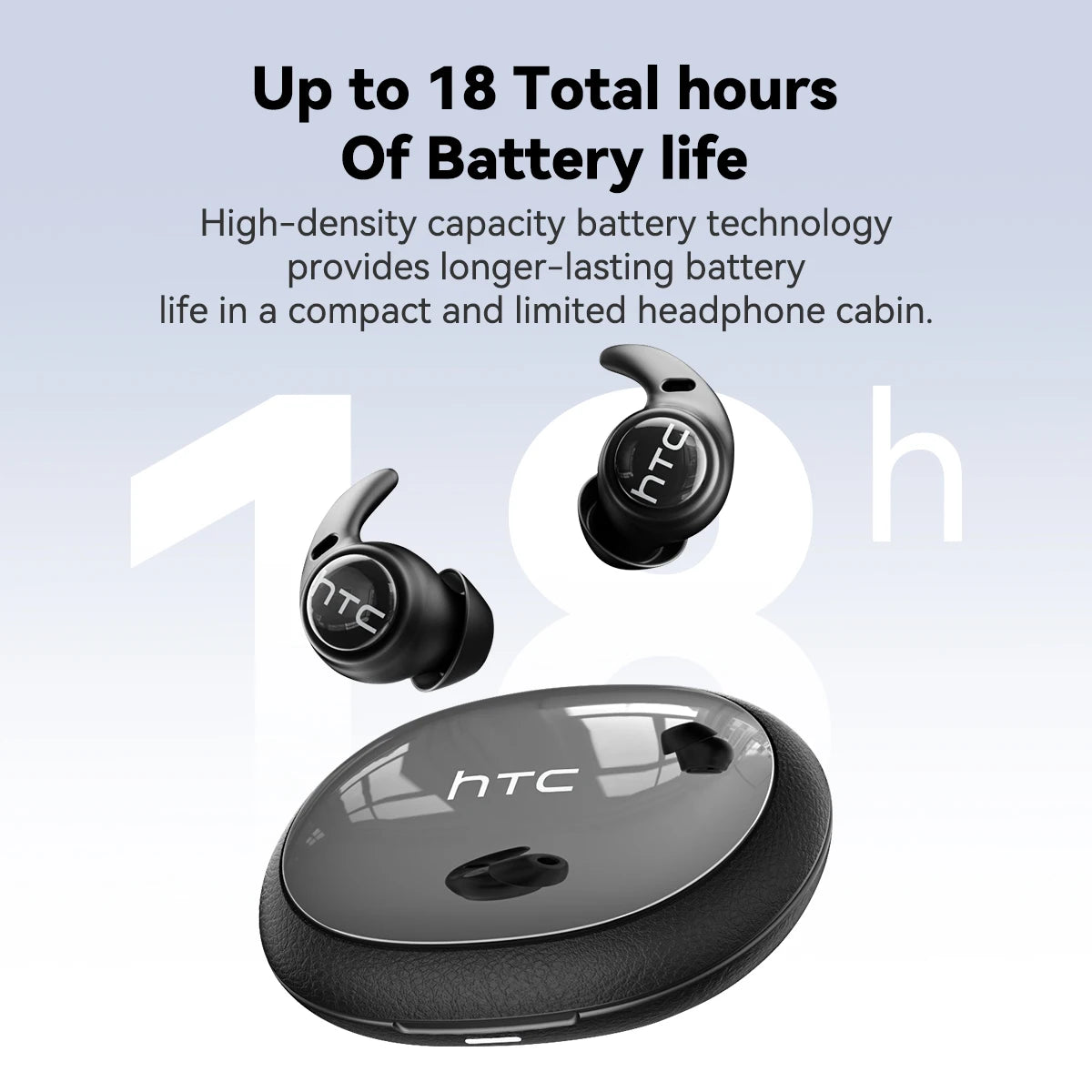 Wireless Bluetooth Headphones HTC NE76 Earbuds AI Smart Translation Earphones 30-Hour Battery Life For music office work sleep