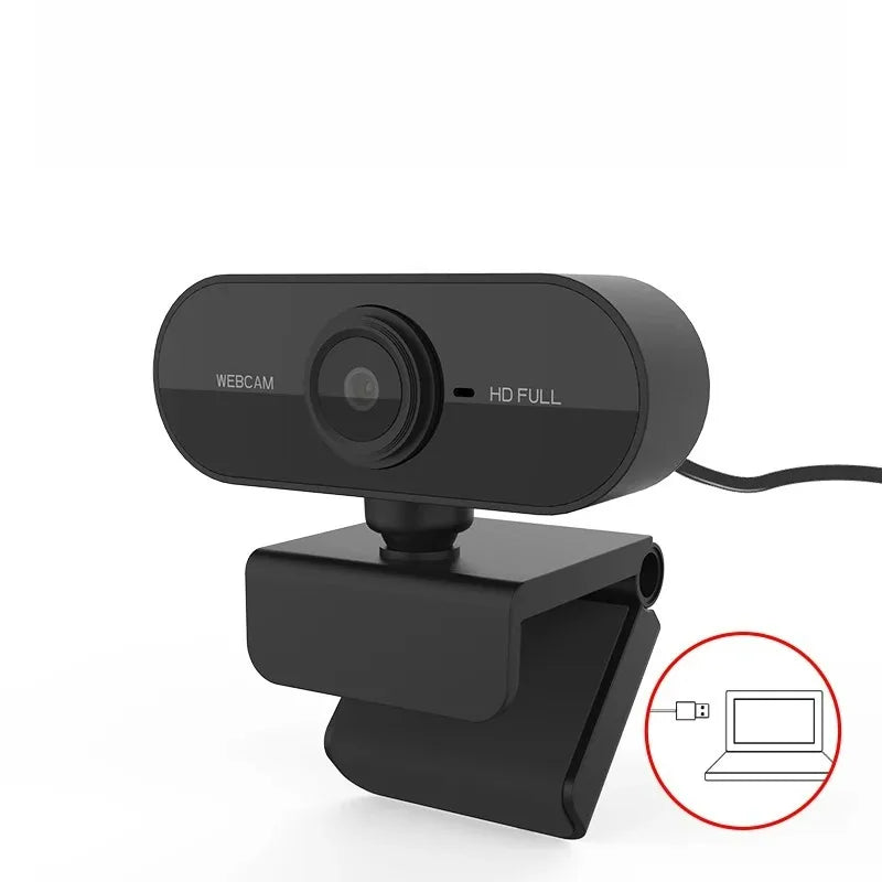 USB Webcam with Built-in Microphone, Plug and Play PC Camera 360° Rotatable for Video Calls, Zoom, Teams, Streaming