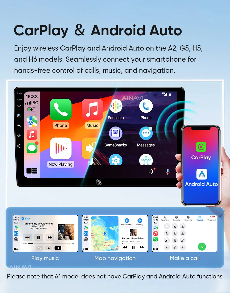 Ainavi Car Multimedia Player For Fiat Ducato 2005-2023 Citroen Jumper Peugeot Boxer Dodge Ram 2500  Carplay Android Auto 4GWifi