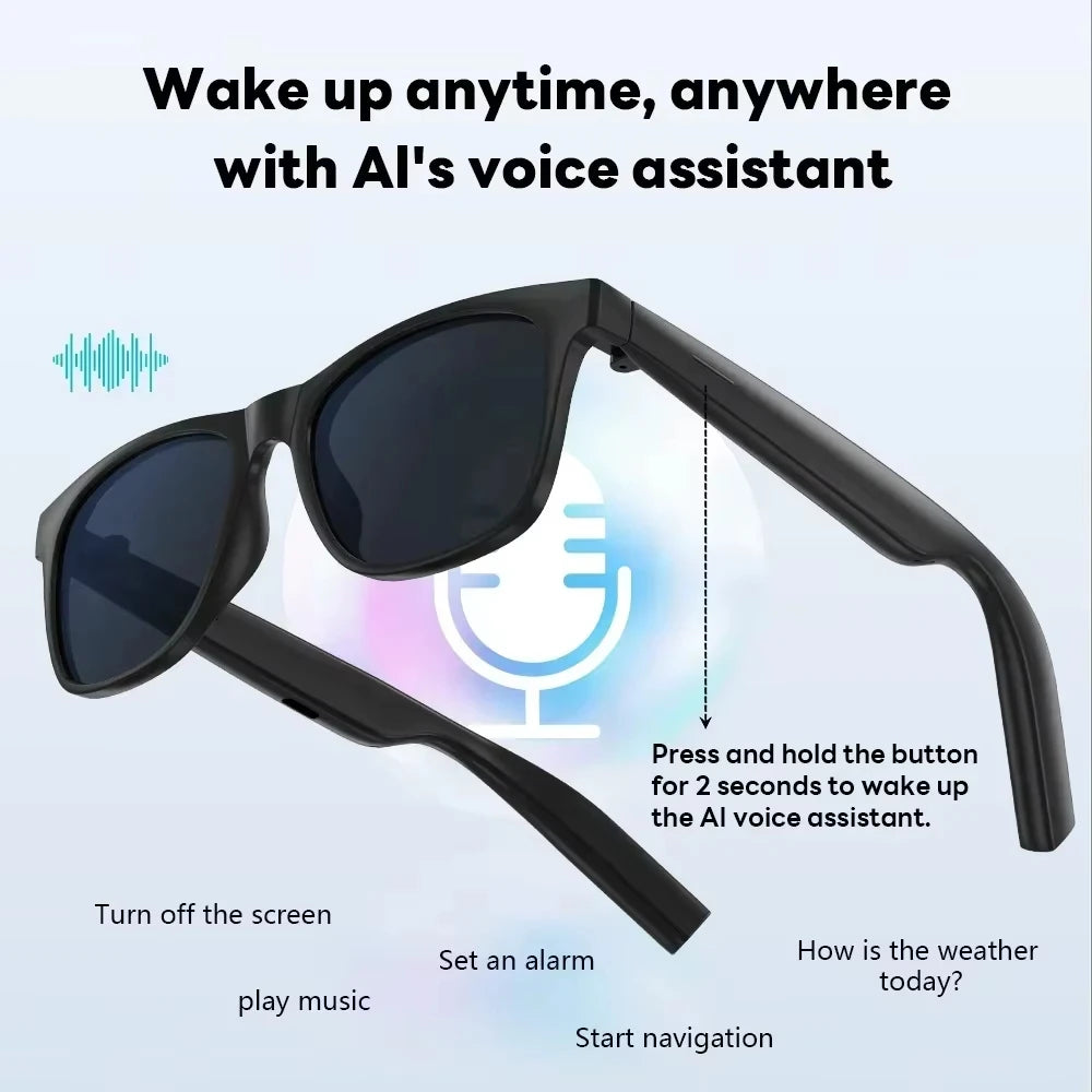 Lenovo AI Smart Glasses 8K 1600MP Touch Control Photo Recording Voice Assistant Translator Music Wireless Bluetooth Sunglasses