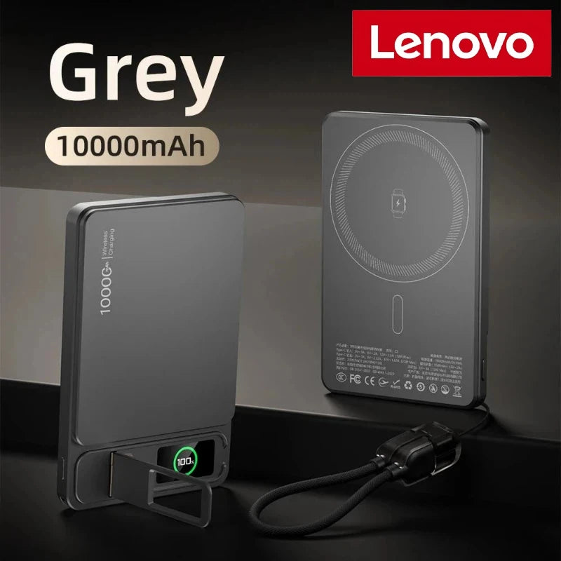 Lenovo CCC 10000mAh Slim Original Power Bank For MagSafe,Magnetic Wireless 20W Fast Charging Portable Battery For iPhone 12-17