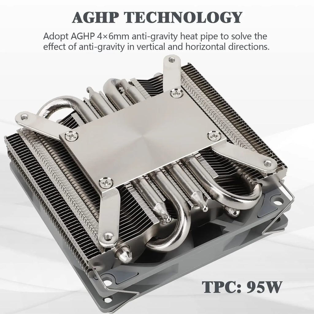 Thermalright AXP-90 X36 Black CPU Air Cooler with Quite 90mm PWM Fan 4 Heat Pipes 36mm Height for AMD AM4 Intel LGA 115X 1200