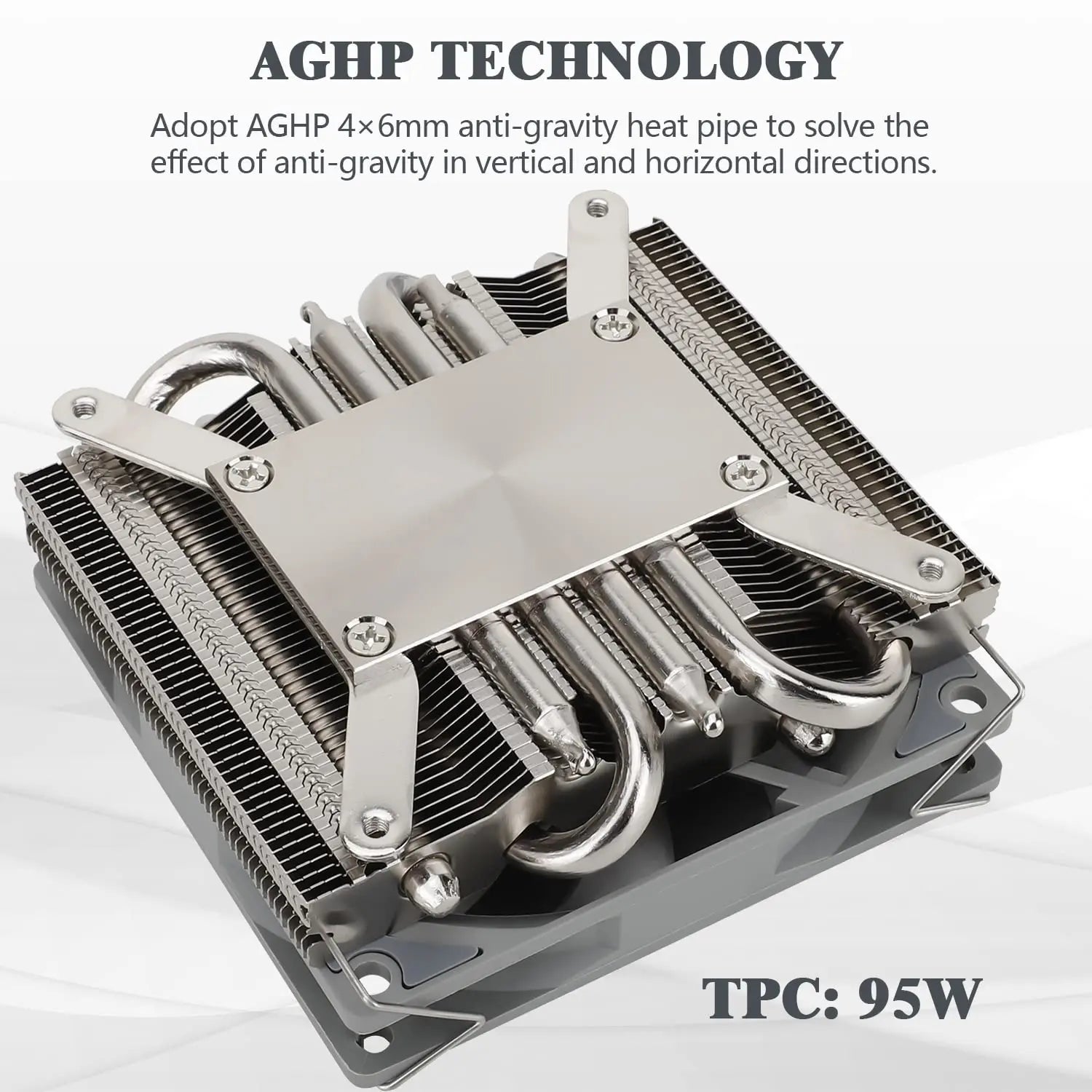 Thermalright AXP-90 X36 Black CPU Air Cooler with Quite 90mm PWM Fan 4 Heat Pipes 36mm Height for AMD AM4 Intel LGA 115X 1200