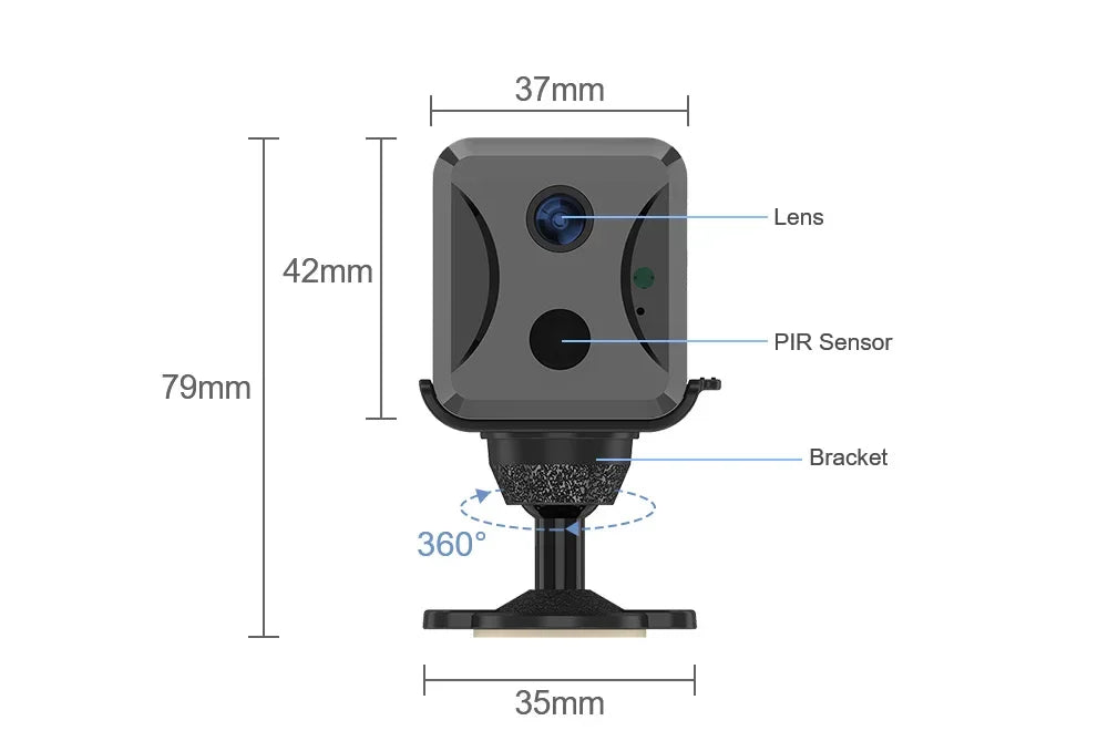 LS VISION 5MP Mini 4G Security Camera SIM Card Wireless Wifi Camera 3800mAh Camcorder PIR Human Detectioon Video Recorder Ubox