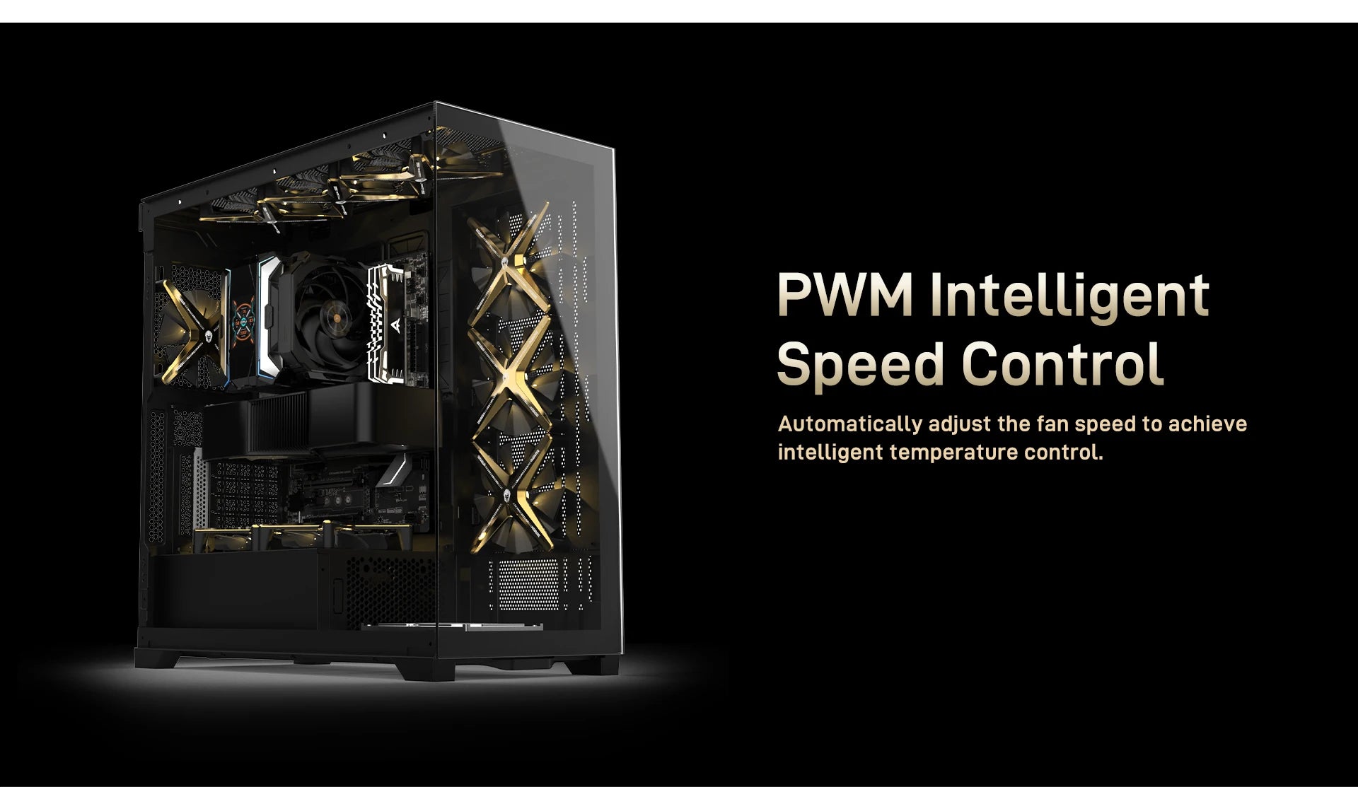 ALSEYE X12 Case cooling fan ARGB light synchronization PWM temperature control Silent frameless fan