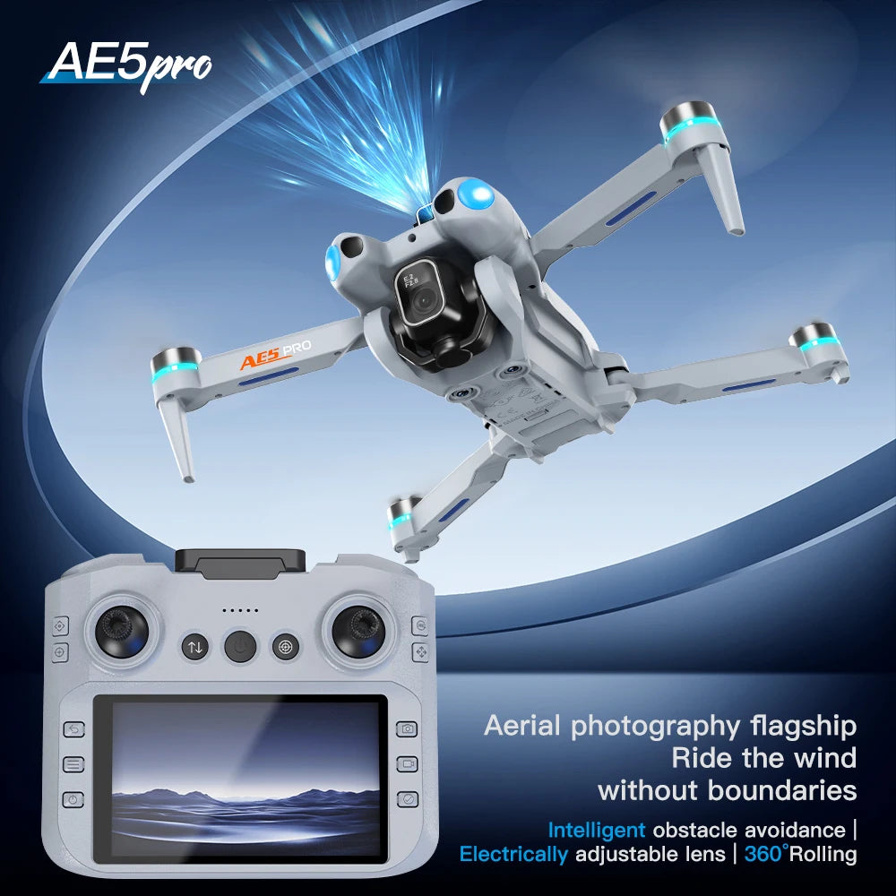 2026 New AE5 Drone 4K Professional Dual Camera Dron Optical Flow Localization 3-Sided Obstacle Avoidance Quadcopter