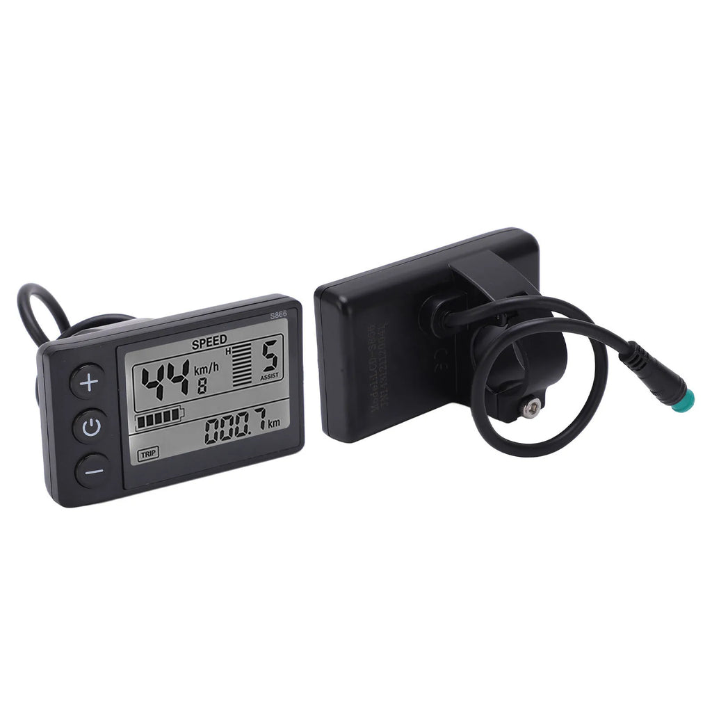 S866 Electric Bike LCD Display Electric  S866 LCD Display Meter 24V 36V 48V Control Panel with Waterproof Plug