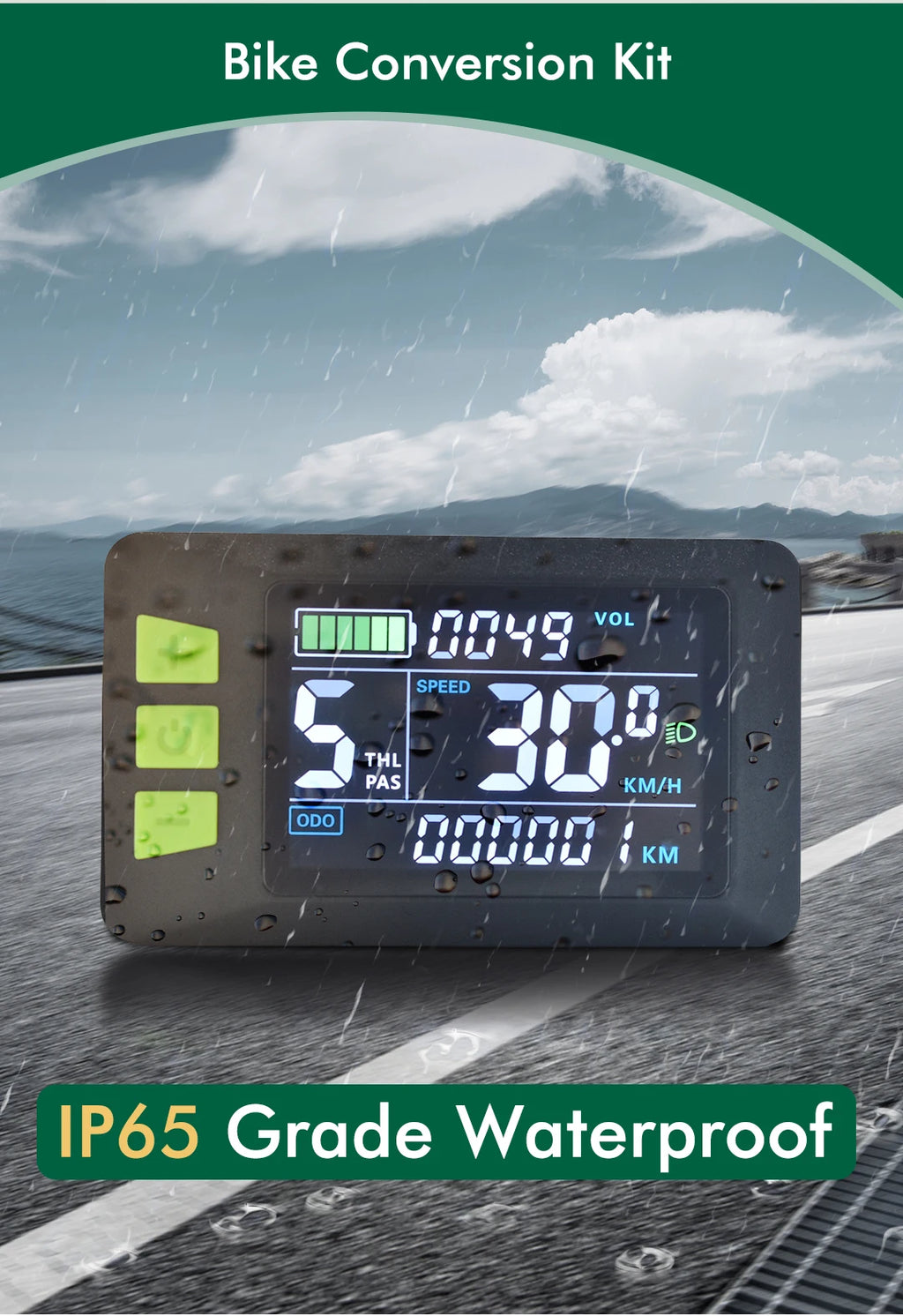 UART2 P3C Waterproof Electric Bike LCD Display Meter E Scooter LCD Panel With USB UART For Mountain Electric Bike Parts (5PIN)