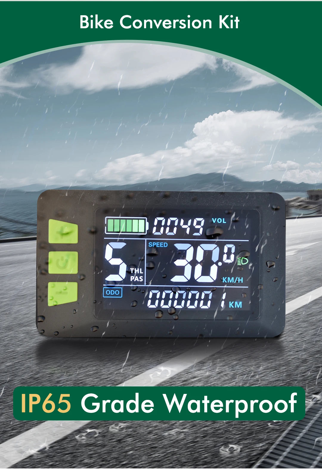 UART2 P3C Waterproof Electric Bike LCD Display Meter E Scooter LCD Panel With USB UART For Mountain Electric Bike Parts (5PIN)