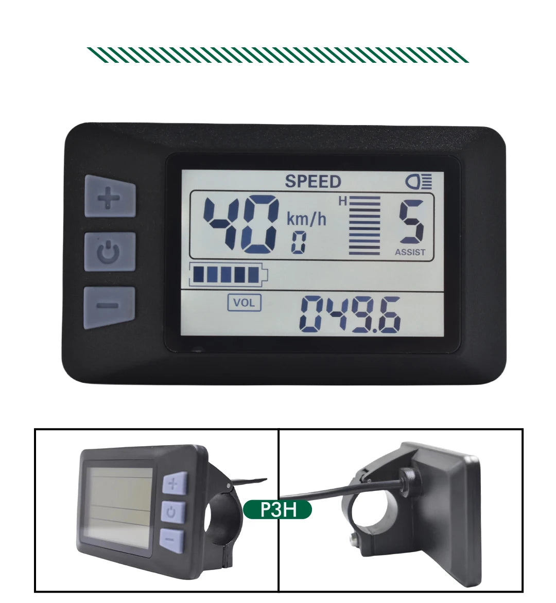 UART 2 Multifunctional LCD Screen Electric Bicycle Display Computer Bike Rainproof Speedometer Odometer Cycling Waterproof
