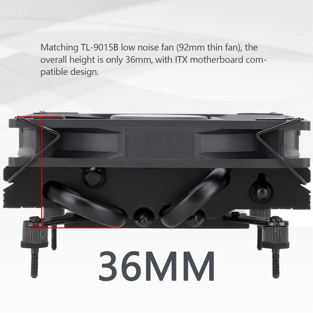 Thermalright AXP-90 X36 Black CPU Air Cooler with Quite 90mm PWM Fan 4 Heat Pipes 36mm Height for AMD AM4 Intel LGA 115X 1200