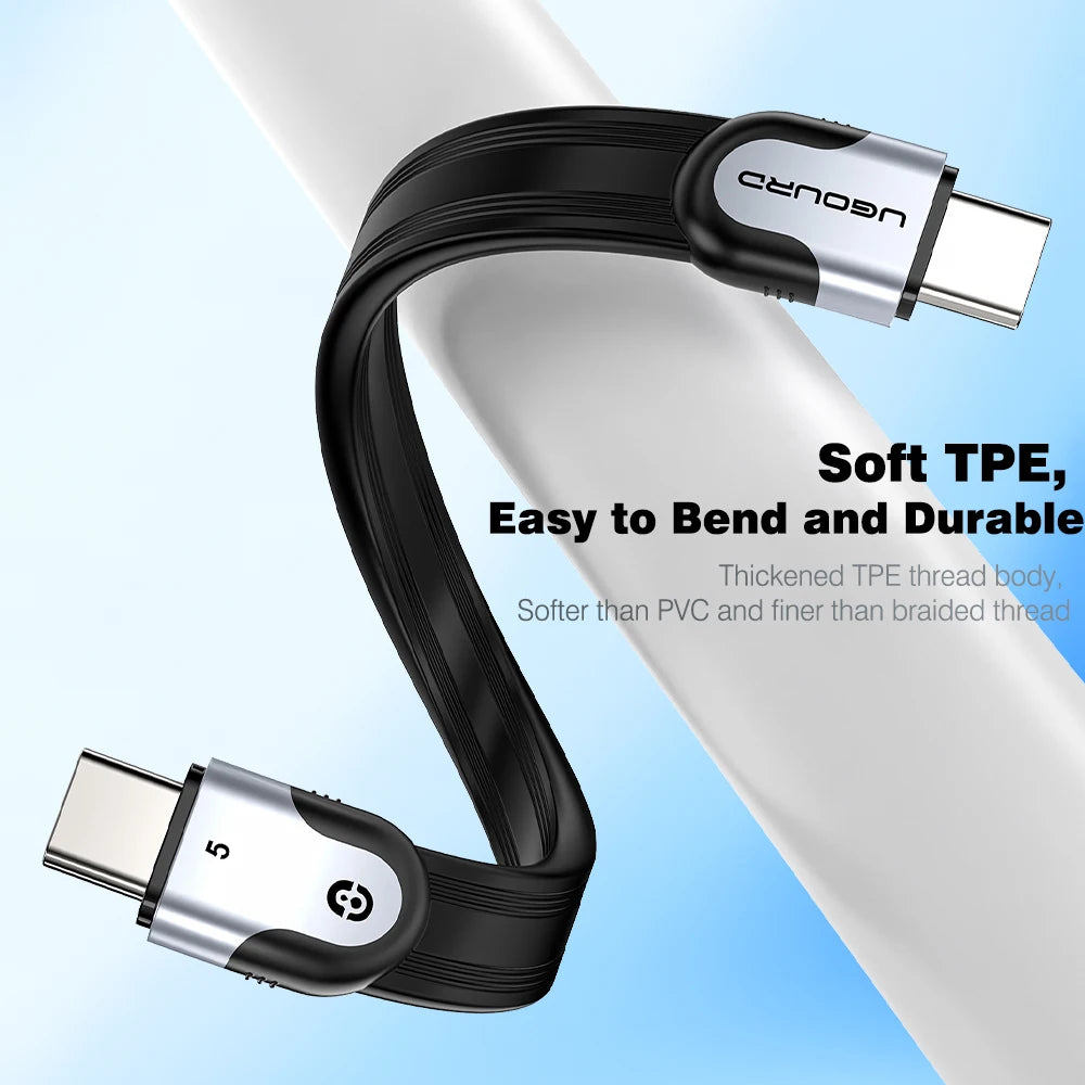 UGOURD Thunderbolt5 80Gbps Cable USB5 USB 4-V2 Type-C Thunderbolt 0.15m 1m 240W Fast Charging Cable For SSD Enclosure USB-C Hub