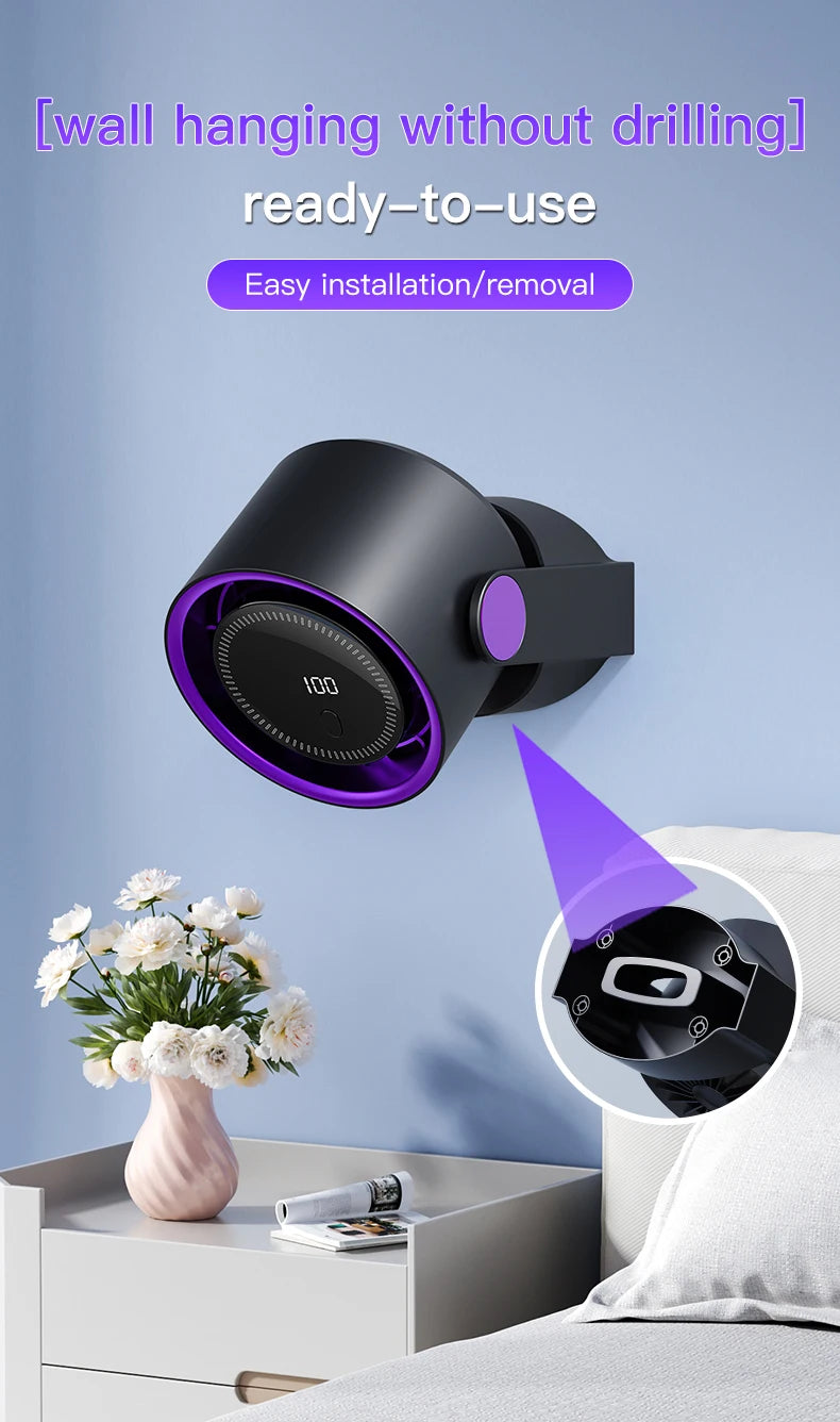 TINSOL New Desktop Electric Fan Air Circulator, Wireless Portable Home Silent Ventilator Suitable for Desktop Wall and Ceiling