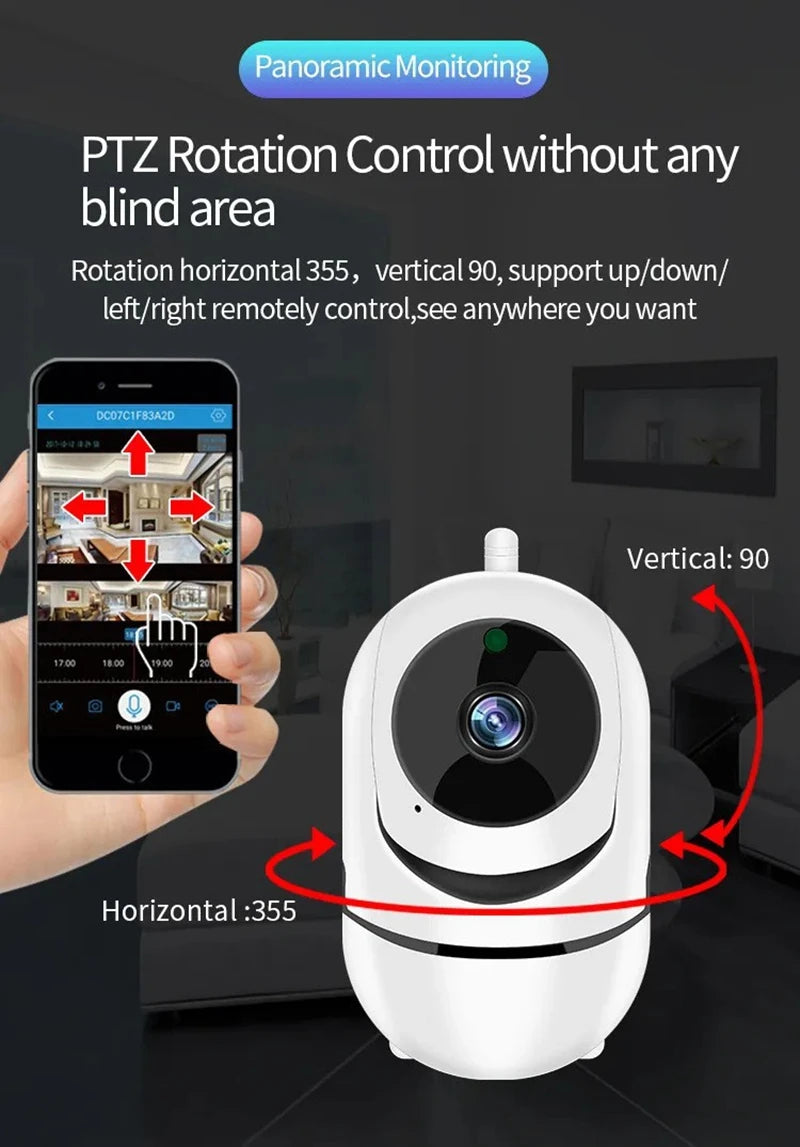 Lenovo Mini Smart Home Camera Infrared HD Wireless WiFi Surveillance Camera with 5MP Full-Color Night Vision Security Camera