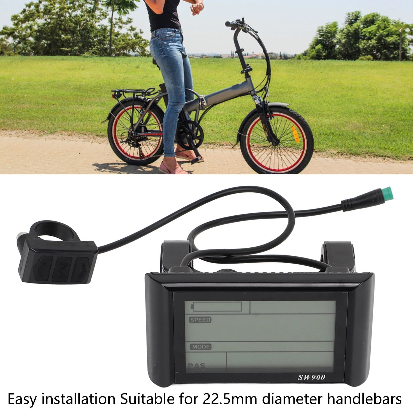 SW900 LCD Display For Electric Bicycle Scooters Waterproof Connector 5 Pin Electric Bicycle Meter Battery Power Display