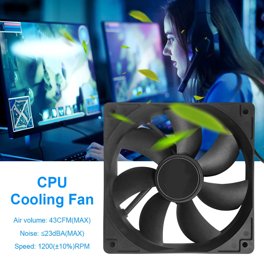 120mm 4 Pin PC Computer Case Cooling CPU Cooler Fan DC 12V Quiet Silent Radiator Heatsink