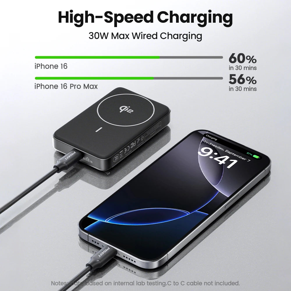 PISEN PD 30W Qi2 15W Wireless Magnetic Power Bank 10000mAh With Stand Fast Charging CCC Powerbank For MagSafe iPhone 17 16 15 14