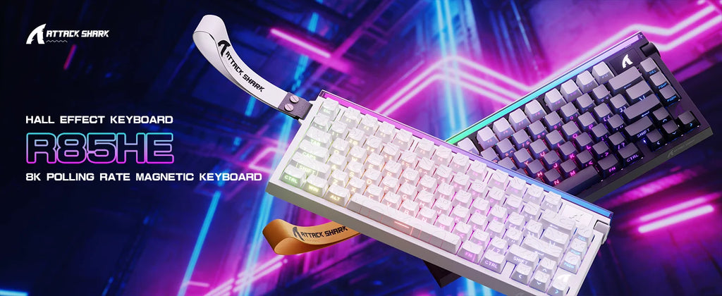 ATTACK SHARK R85 HE Wired 75% Hall Effect Rapid Trigger Mechanical RGB Gaming Keyboard with 8K Polling,0.05mm RT Accuracy