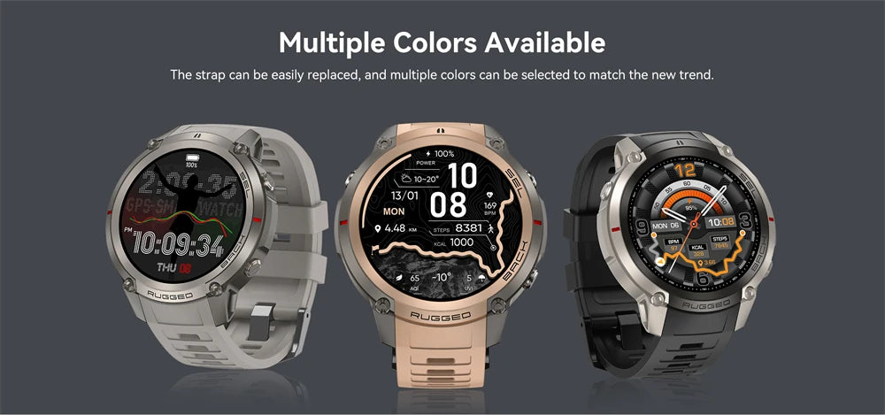 Outdoor Tactical GPS Smart Watch Offine Map Compass Heart Rate Monitor Fitness Tracker 5ATM Waterproof Adventure Sports Watches