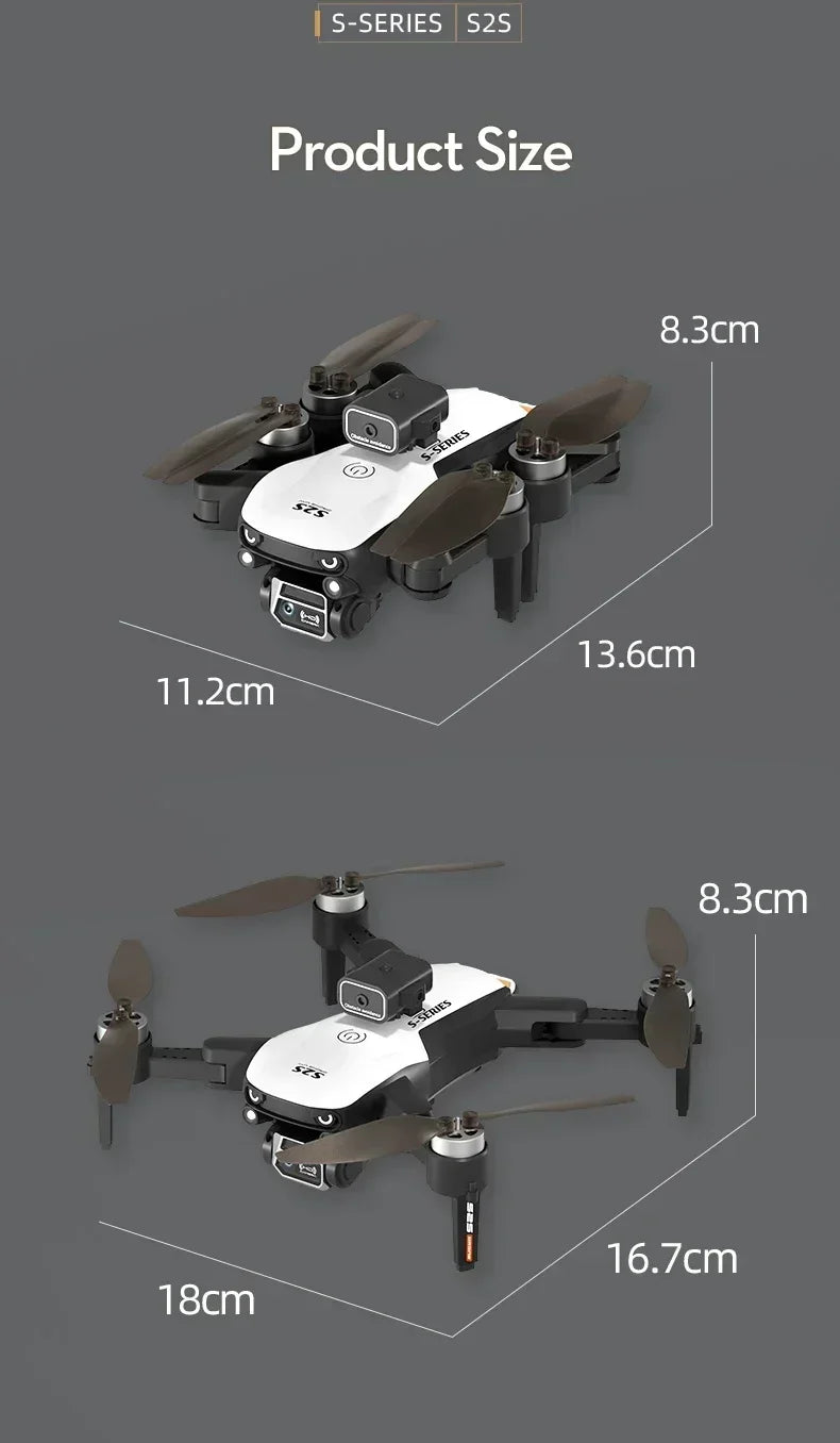 S2S Mini Drone 8K Professional HD Dual Camera Obstacle Avoidance Brushless Motor Foldable Rc Quadcopter Toys Gifts MIJIA