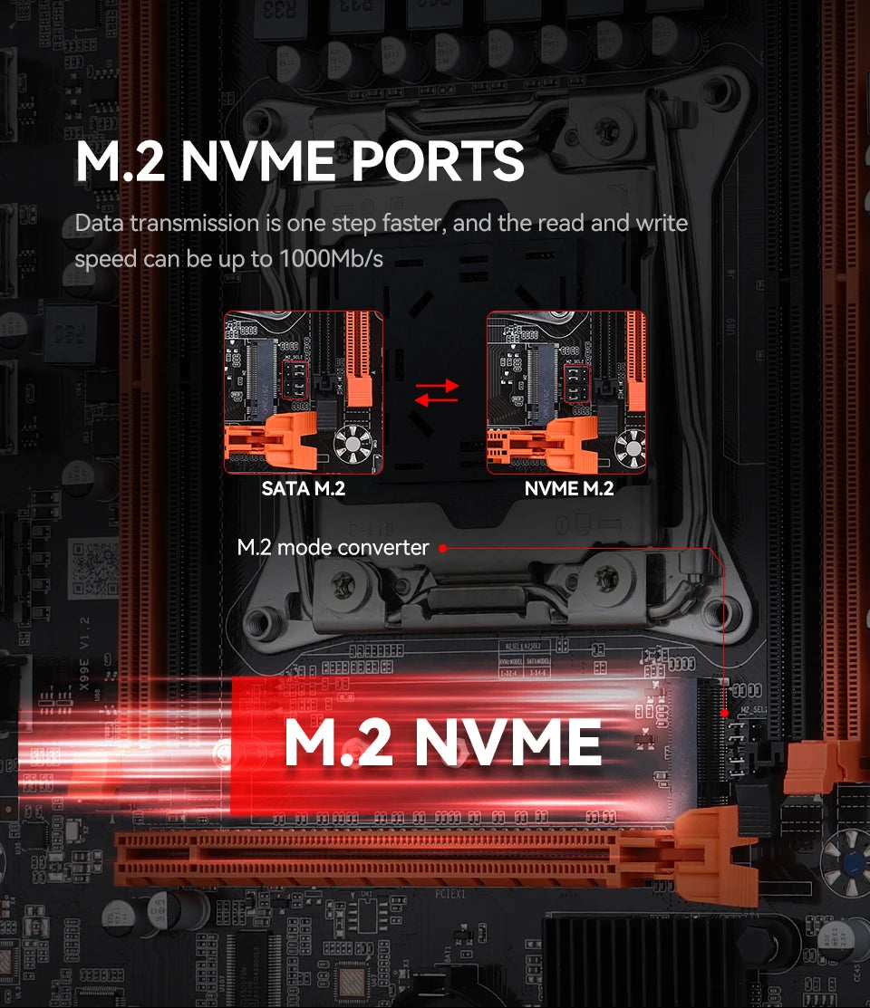 X99 Gaming Motherboard Kit with Xeon E5 2680 V4 DDR4 16GB=8Gx2 RAM M.2 NVME NGFF SATA USB for Desktop PC