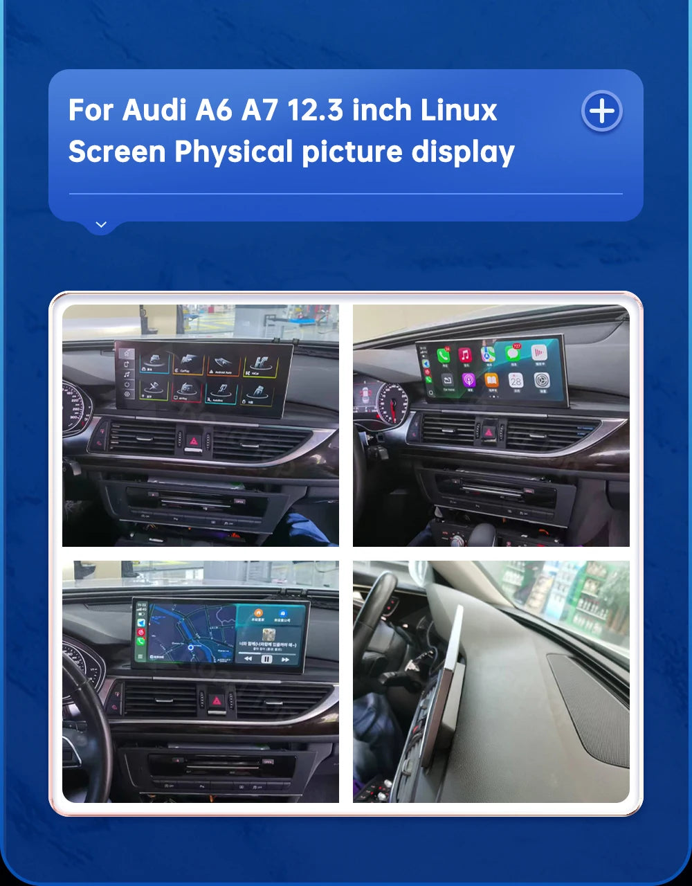 12.3 Touch Display For Audi A6 A7 HN RMC MHI2 LHD RHD 2011-2018 Multimedia Player Andriod Auto Link GPS Carplay Screen Car Play