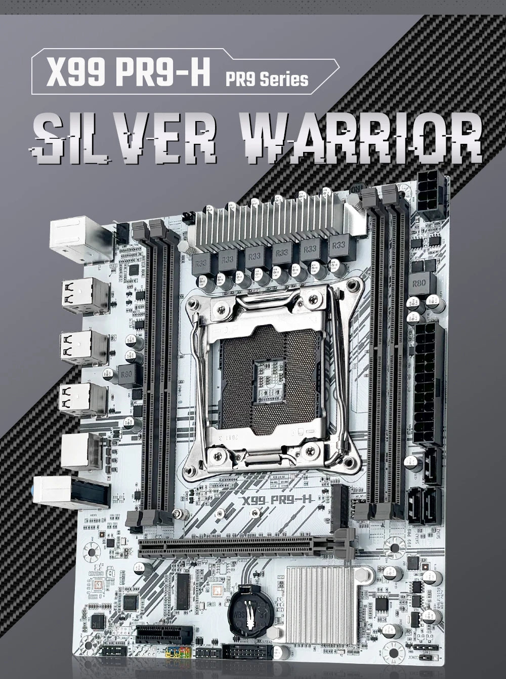 MACHINIST White X99 Motherboard PR9-H Support LGA 2011-3 Xeon E5 V3&V4 CPU DDR4 RAM SATA/NVME M.2 Slot