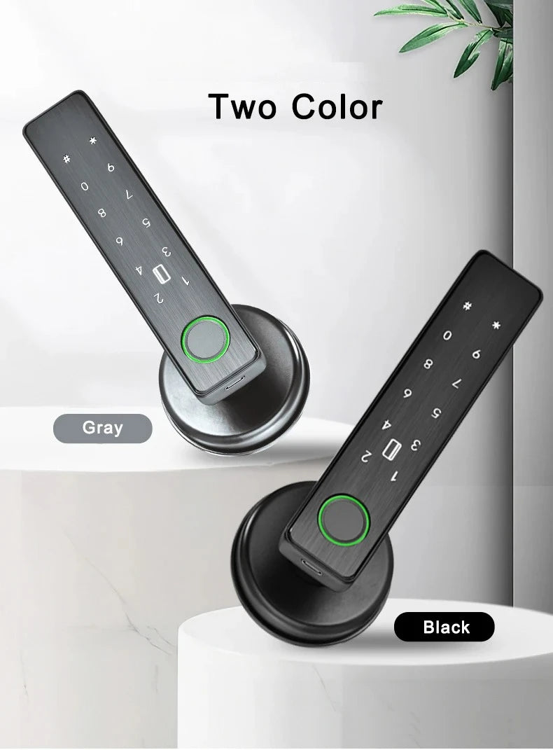 Tuya SmartLife APP WiFi Remote Control Smart Fingerprint Password RFID IC Card Dead Bolt Lock For Indoor Home Wooden Metal Door