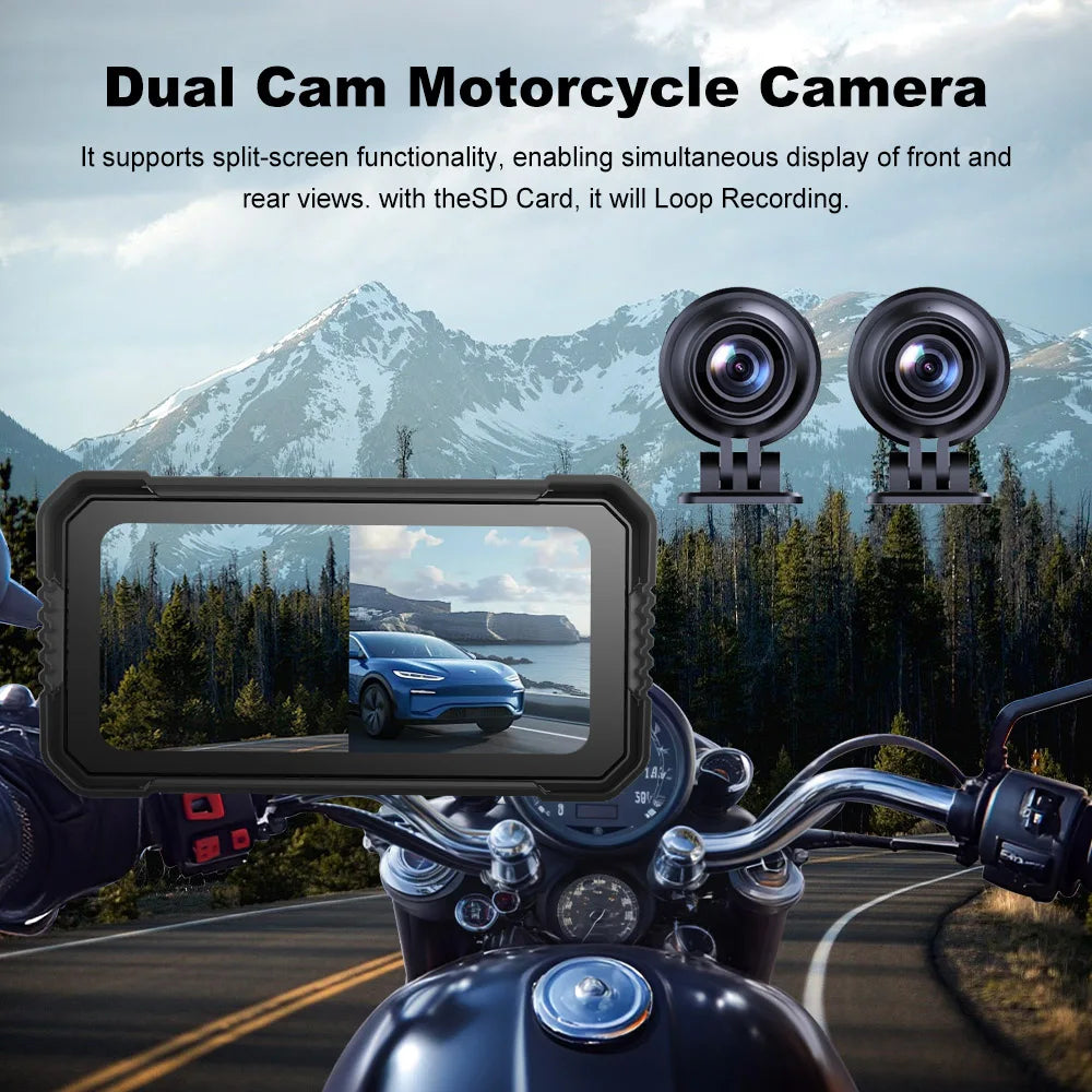 Freedconn Wireless CarPlay Android Auto 6.25 inch Carplay Motorcycle DVR Navigation GPS Digital Dashboard Display Screen