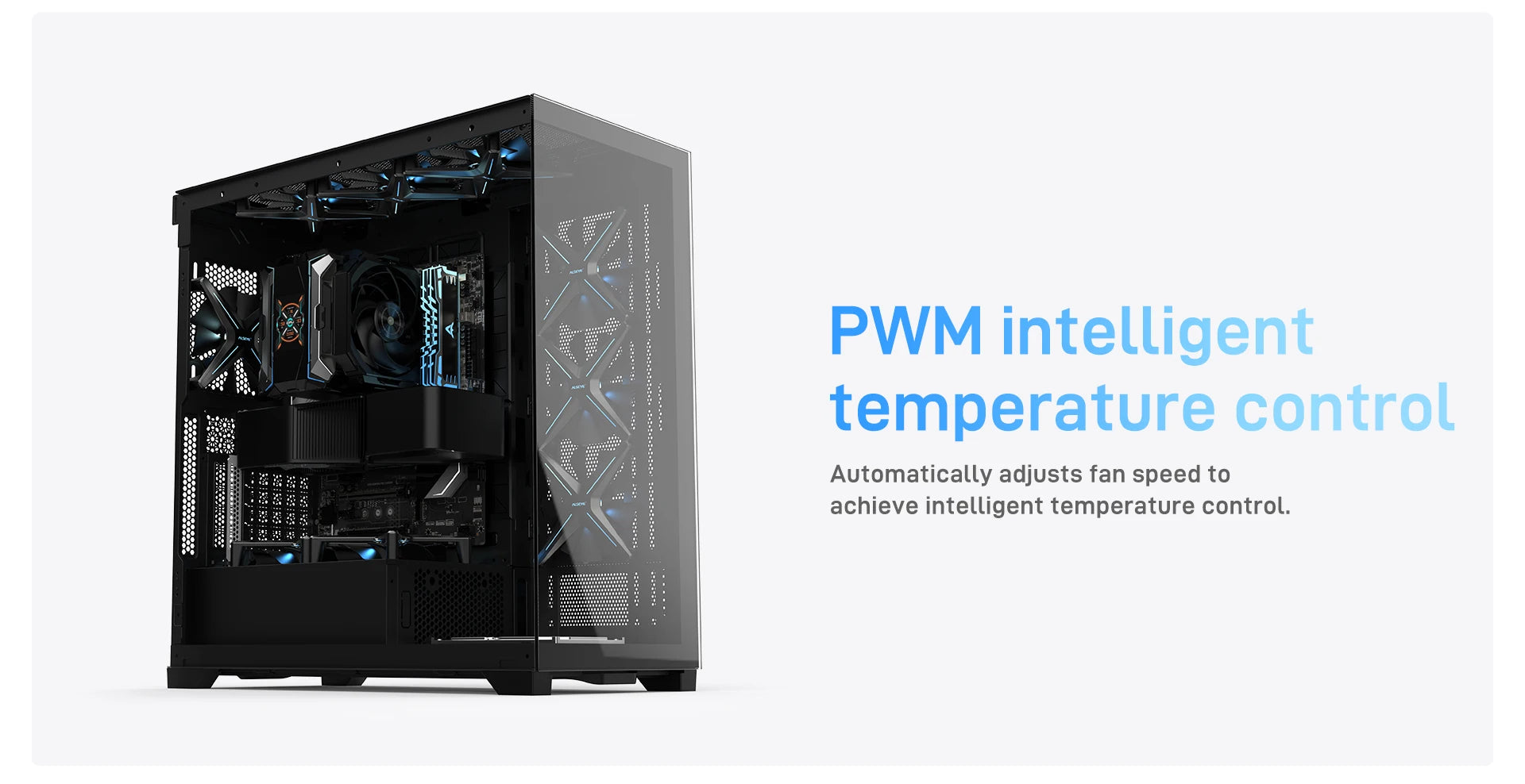 ALSEYE X12 Case cooling fan ARGB light synchronization PWM temperature control Silent frameless fan