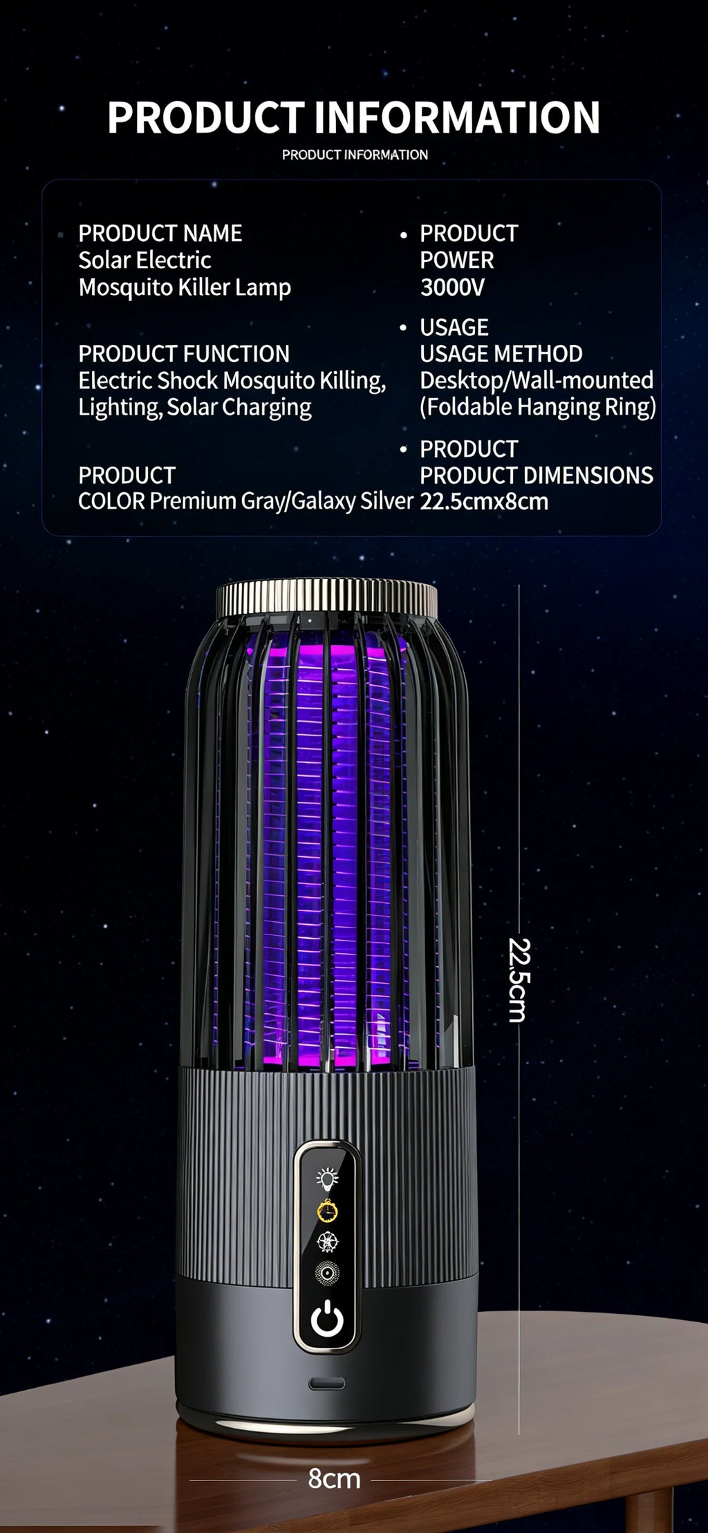 Outdoor Solar Energy Mosquito Killer Camping lamp Upgrade Household Mosquito Repellent USB Rechargeable Portable Insect Killer