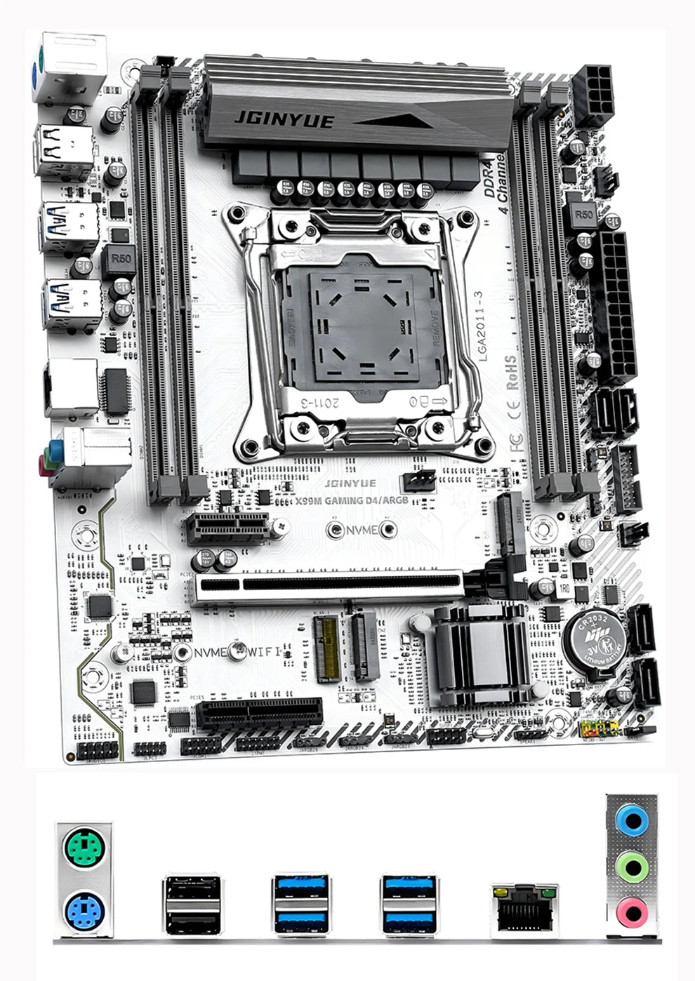 X99 GAMING D4 Motherboard Set Kit With LGA2011-3 Xeon E5 2683 V4 CPU DDR4 16GB REG ECC memory NVME M.2 TPM 2.0 Interface X99 set
