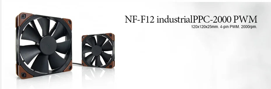Noctua NF-F12 industrialPPC Computer Case Fan Silent 120mm PWM 12V/24V 2000/3000RPM 12cm CPU Cooling Fan