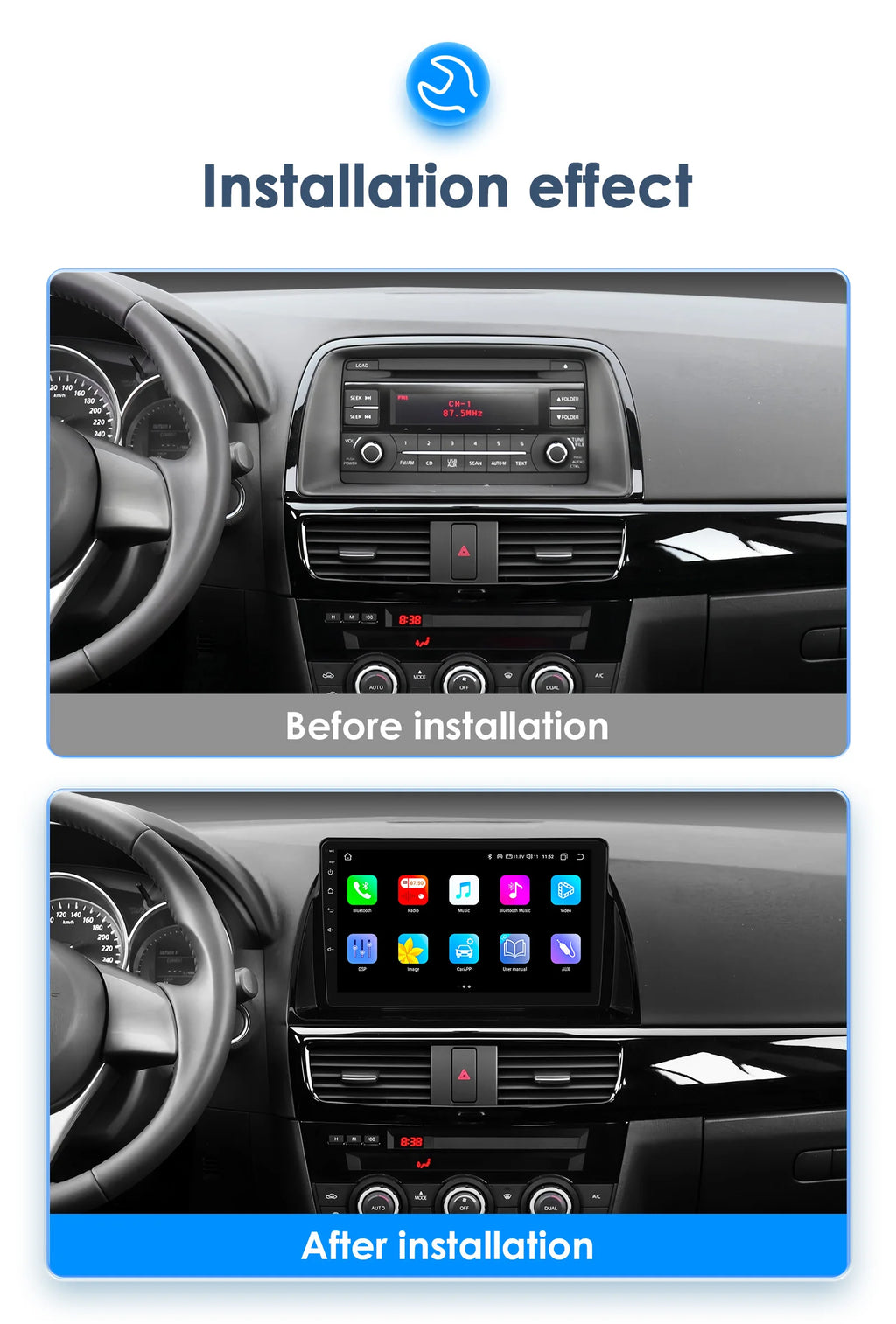 Android 13 For Mazda CX5 CX-5 2012-2015 Car radio multimedia player GPS navi Stereo 4G 8Core Autoradio 2din Touch screen Audio