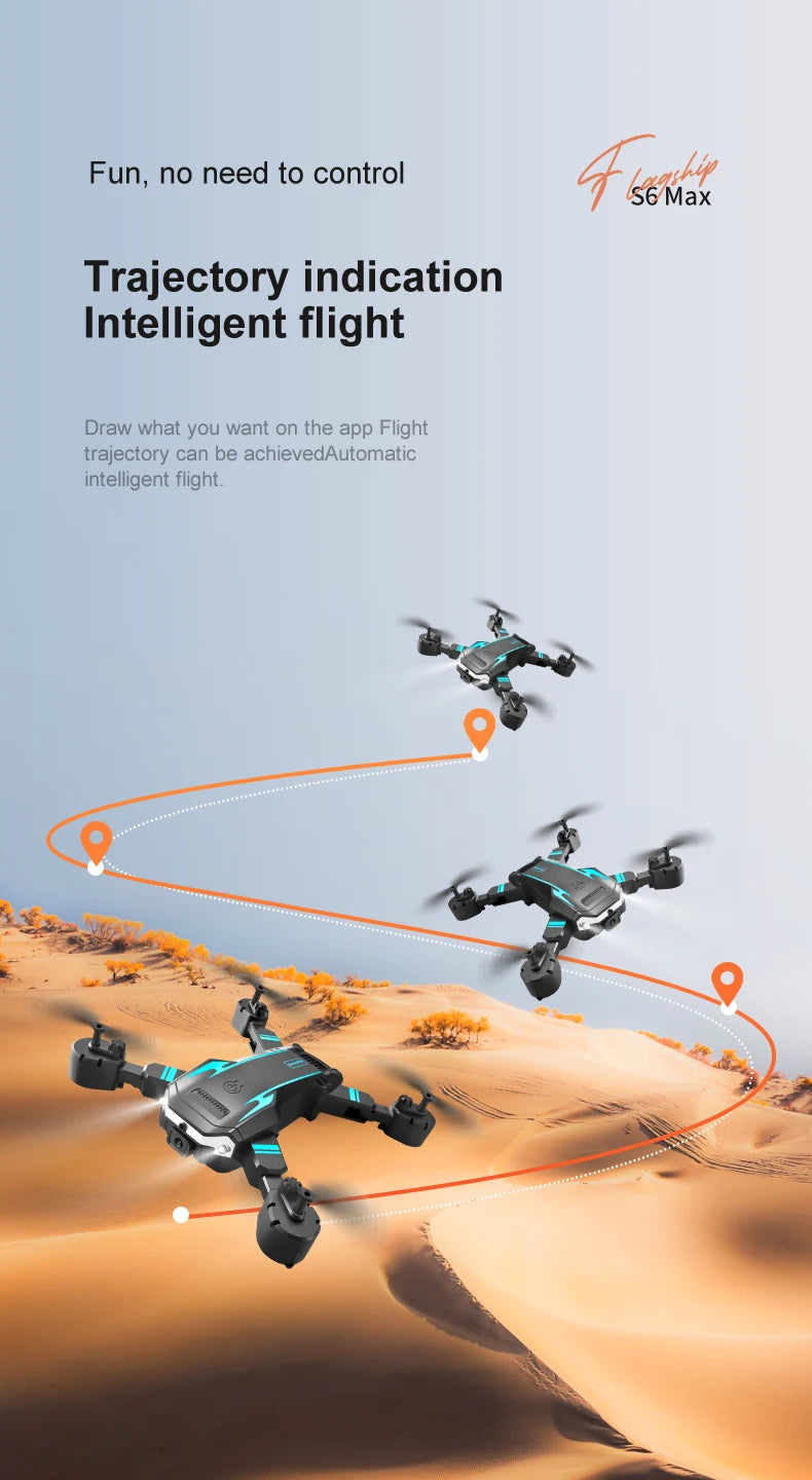 S6 Pro Mini Drone 8K 5G WIFI Professional HD Aerial Photography Dual Camera 360 Obstacle Avoidance Quadrotor Toy