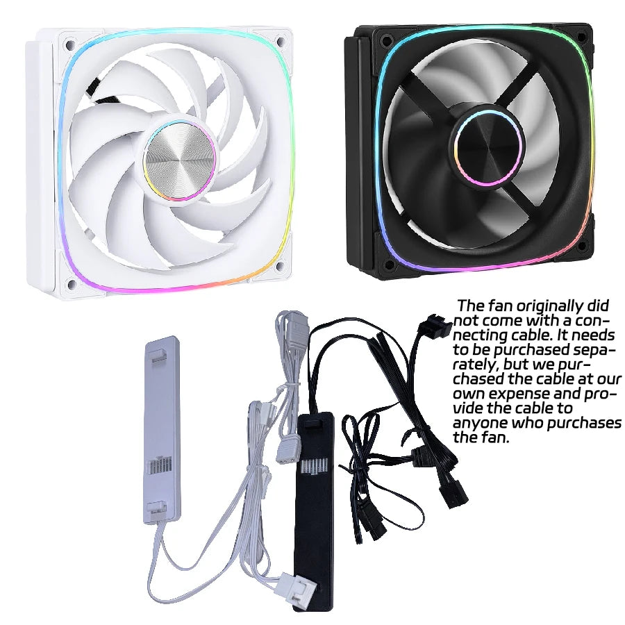 G-PARTNERS Interstellar P2 Building Block Fan Triple ARGB PWM PC fan 12cm Desktop Computer metal contacts Wireless splicing fan
