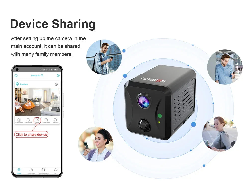 LS VISION 5MP Mini 4G Security Camera SIM Card Wireless Wifi Camera 3800mAh Camcorder PIR Human Detectioon Video Recorder Ubox
