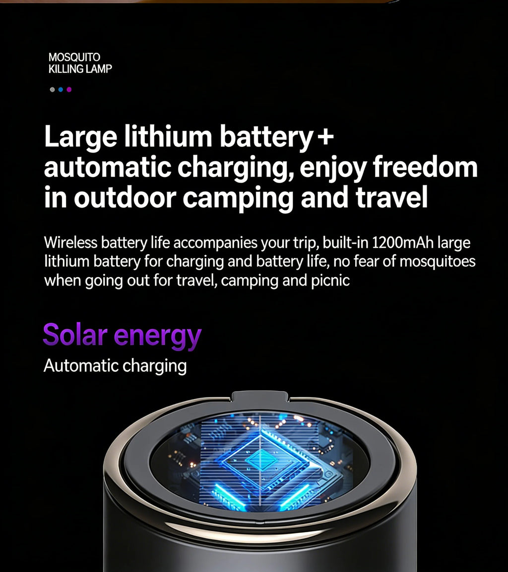 Outdoor Solar Energy Mosquito Killer Camping lamp Upgrade Household Mosquito Repellent USB Rechargeable Portable Insect Killer