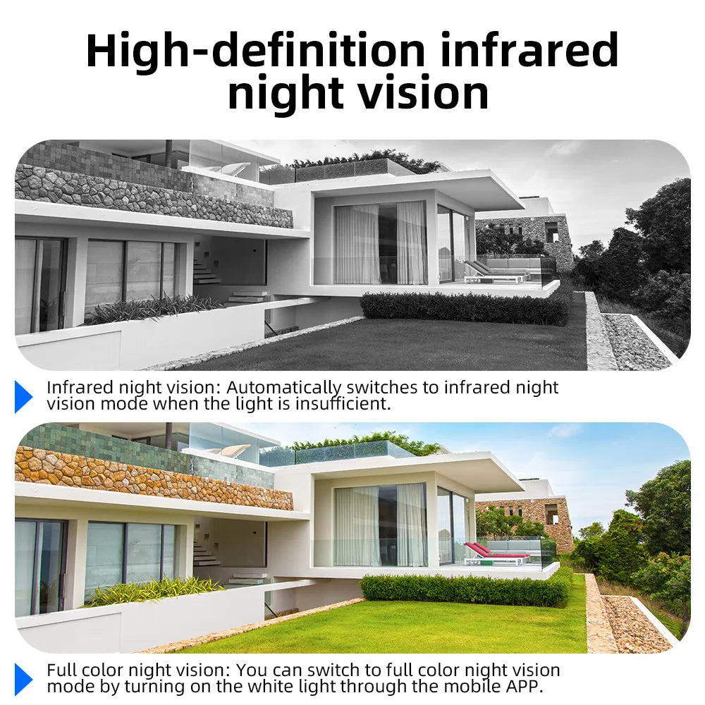 8K 15MP Security WIFI Camera Three Screen Outdoor Cam Four Lens Ai Human Detection Waterproof CCTV Video IP Cameras Onvif Yoosee