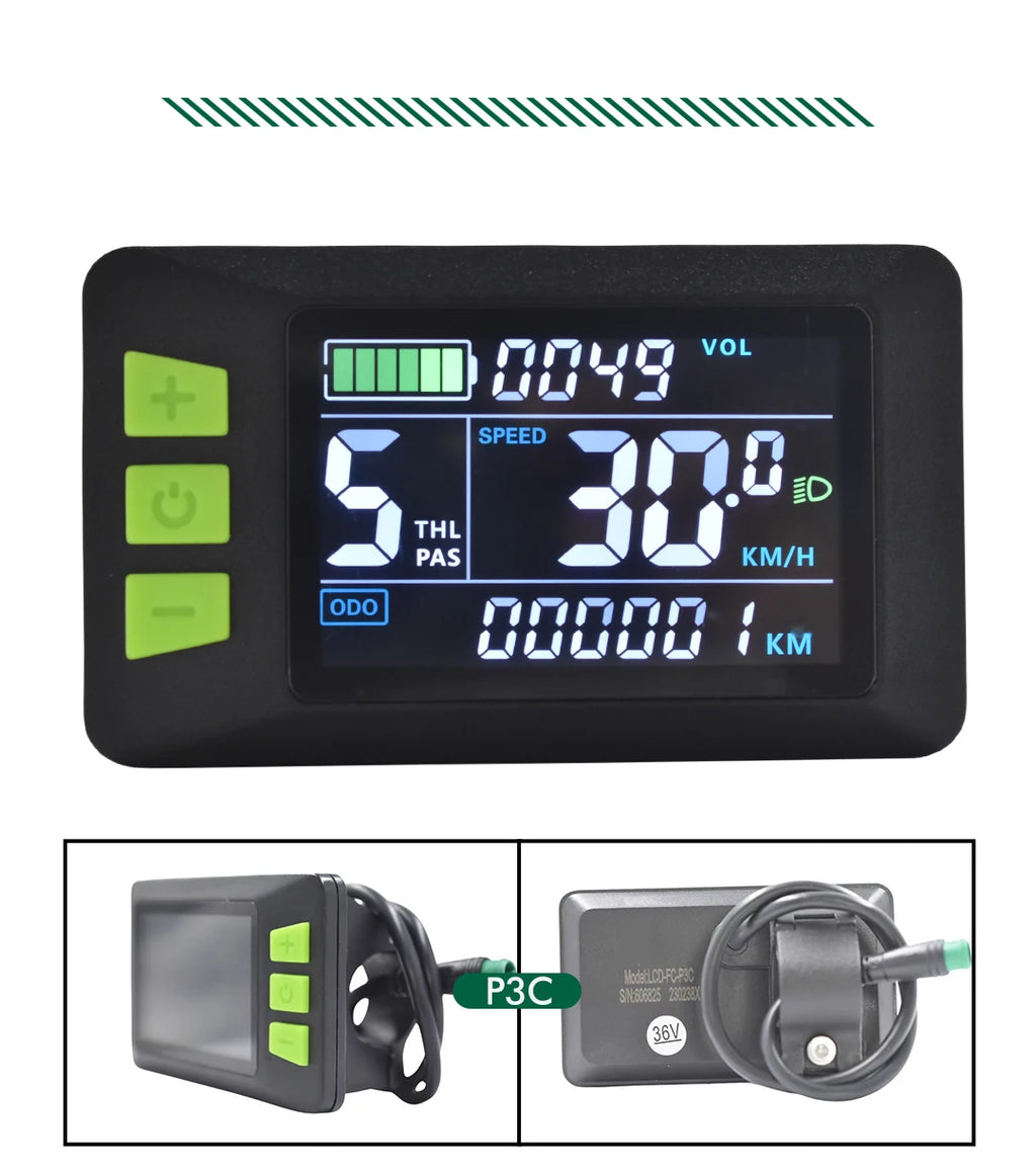 UART 2 Multifunctional LCD Screen Electric Bicycle Display Computer Bike Rainproof Speedometer Odometer Cycling Waterproof