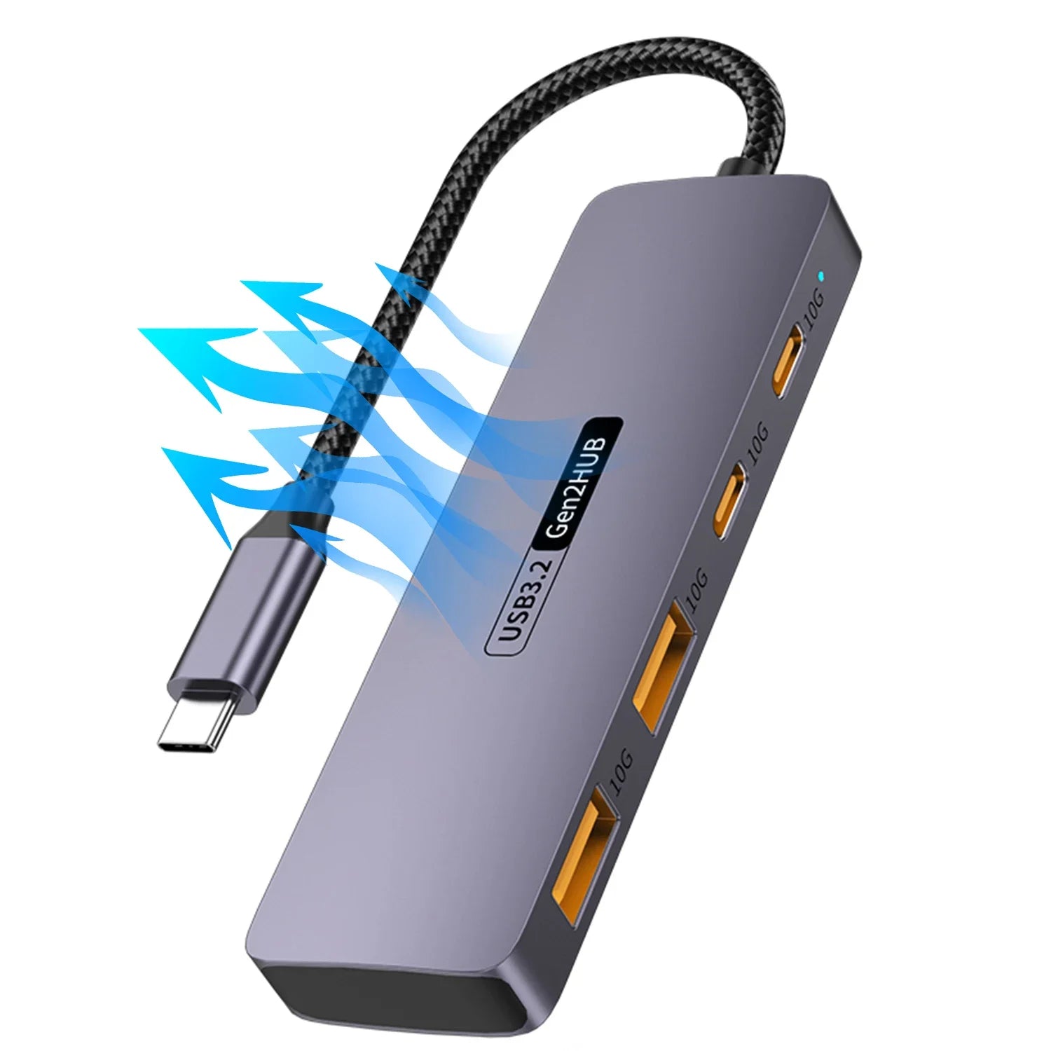USB C Hub, 4-in-1 USBC Adapter, 2 * 10Gbps USB 3.2 Data Ports, 2 * 10Gbps USB-C Hight-Speed Data Transport Suit for MacBook Pro