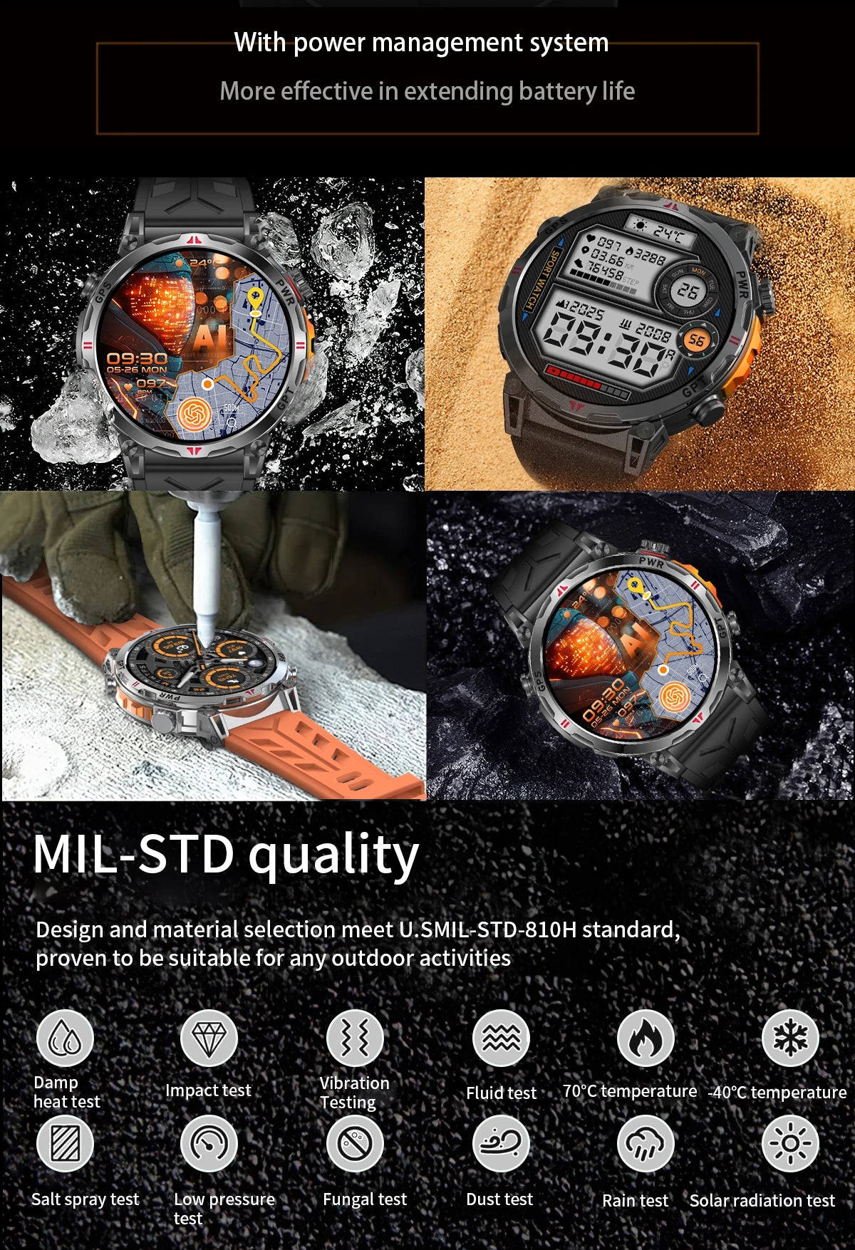 2026 New Outdoor GPS Sports Smartwatches Men Compass 10ATM Waterproof 24/7 Health Monitoring Chat GPT Bluetooth Call Smart Watch