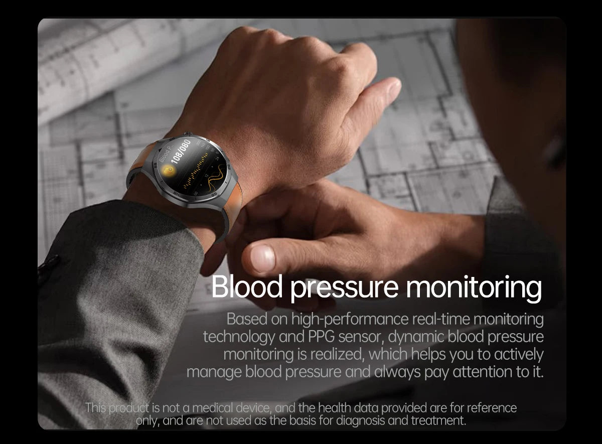 2026 Health Nursing Grade New Blood pressure Smart Watch Men Lipid Uric Acid Tracker ECG+PPG Clock HD Call NFC Smartwatch Women