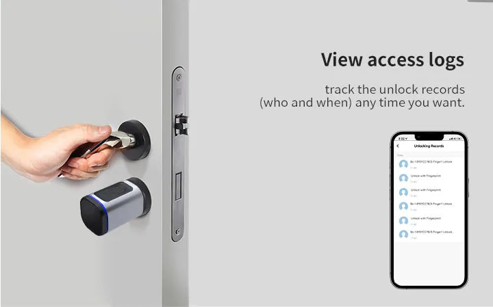 RAYKUBE L31 Tuya BLE Smart Fingerprint Electronic Door Lock Cylinder Lock With Tuya/ Smart Life APP Keys IC Card/NFC Unlock