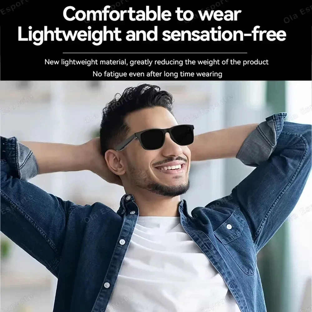 Lenovo AI Smart Glasses Remote Control 8K HD Camera Touch Photo Recording Translator Voice Assistant Music Bluetooth Sunglasses