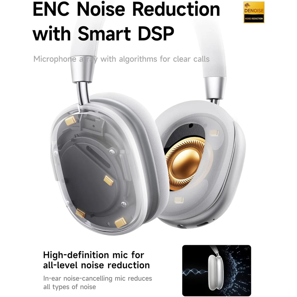 Wireless Bluetooth Gaming Headset Over Ear with Mic, Deep Bass Stereo Audio Headphones for PC Mobile Music