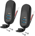 3-Ports Car Charger Socket Dual USB PD QC3.0 Port Quick Charge Adapter Waterproof for Truck Marine Motorcycle Car Accessories