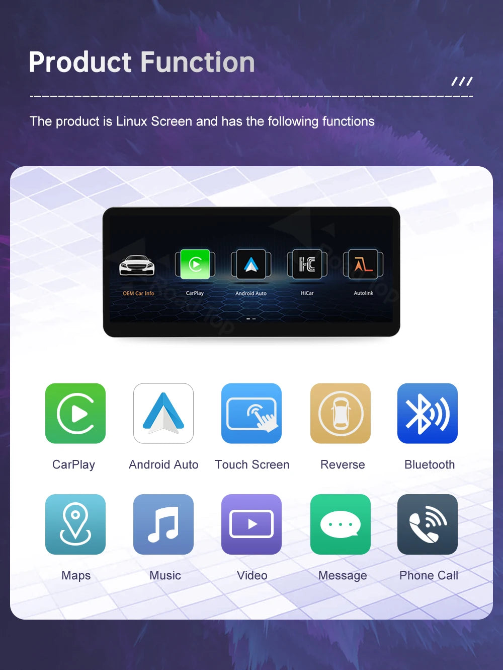 New 12.3" Linux Touch Screen for Mercedes Benz W205 GLC C V Class V447 GLA CLA NTG5.0 2015-2019 Wireless Carplay Android Auto